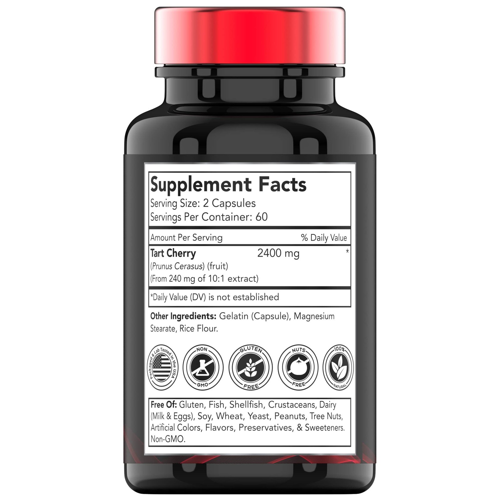 Tart Cherry Capsules (2400 MG – 120 Count) | From 120 Count (Pack of 1)