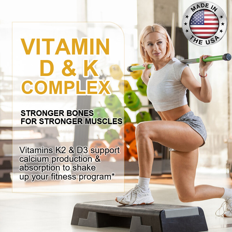 Vitamin K2+ D3 – Helps with Calcium Bone and Joint Strength 60 Capsules
