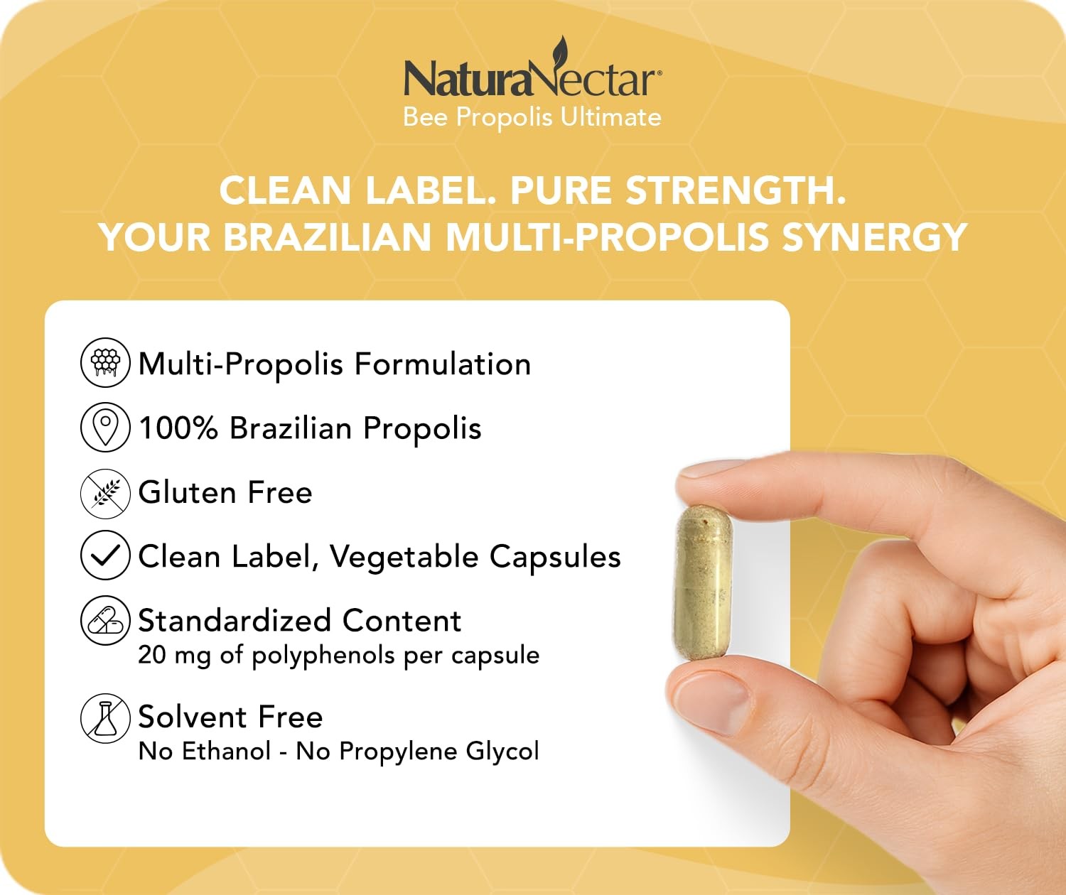 Ultimate Bee Propolis Capsules – NSF Contents Certified -Brazilian Red, Brown…