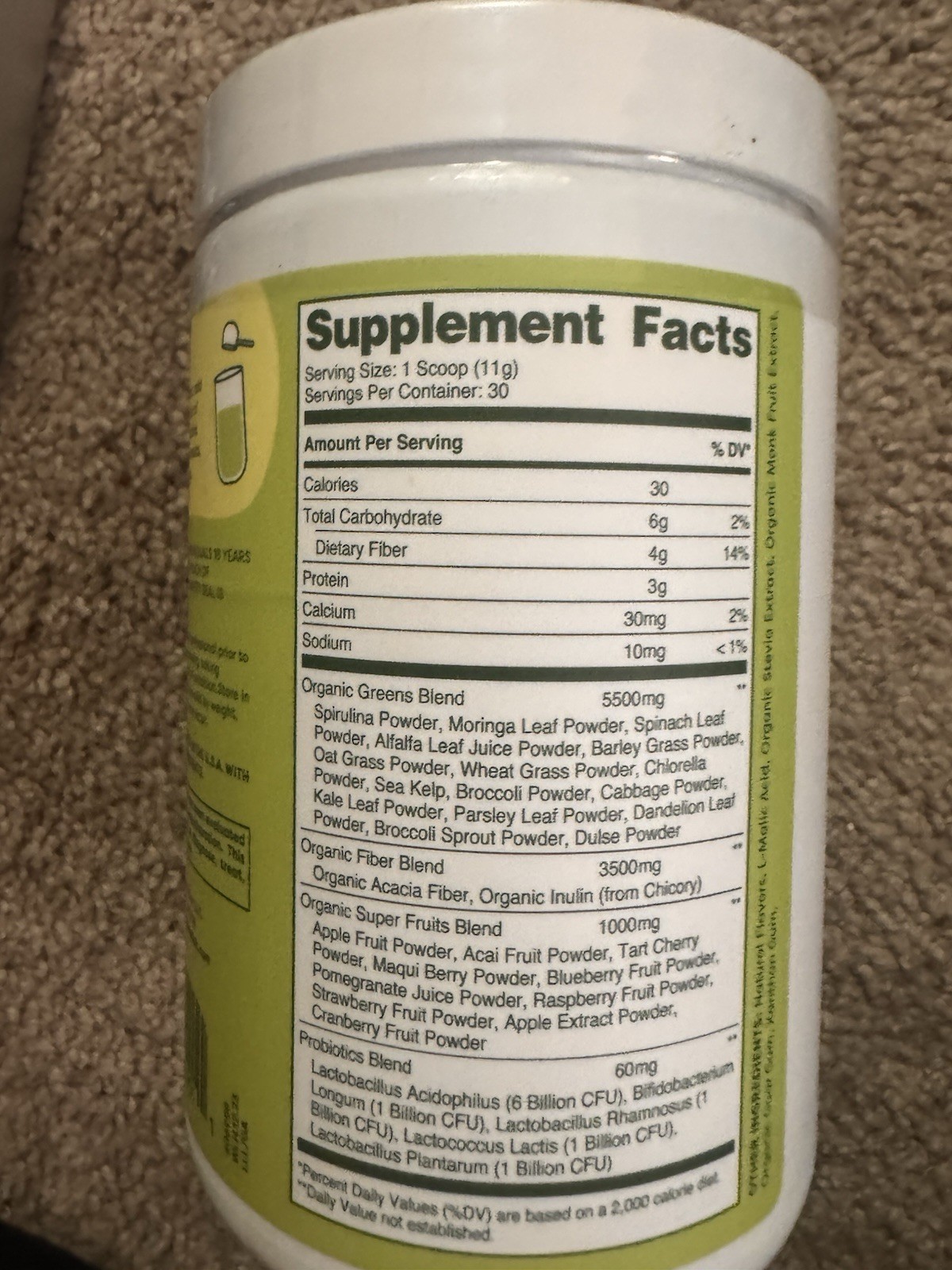 Wellah Leaf Laugh Love Daily Greens Superfoods Green Apple 11.9 Oz