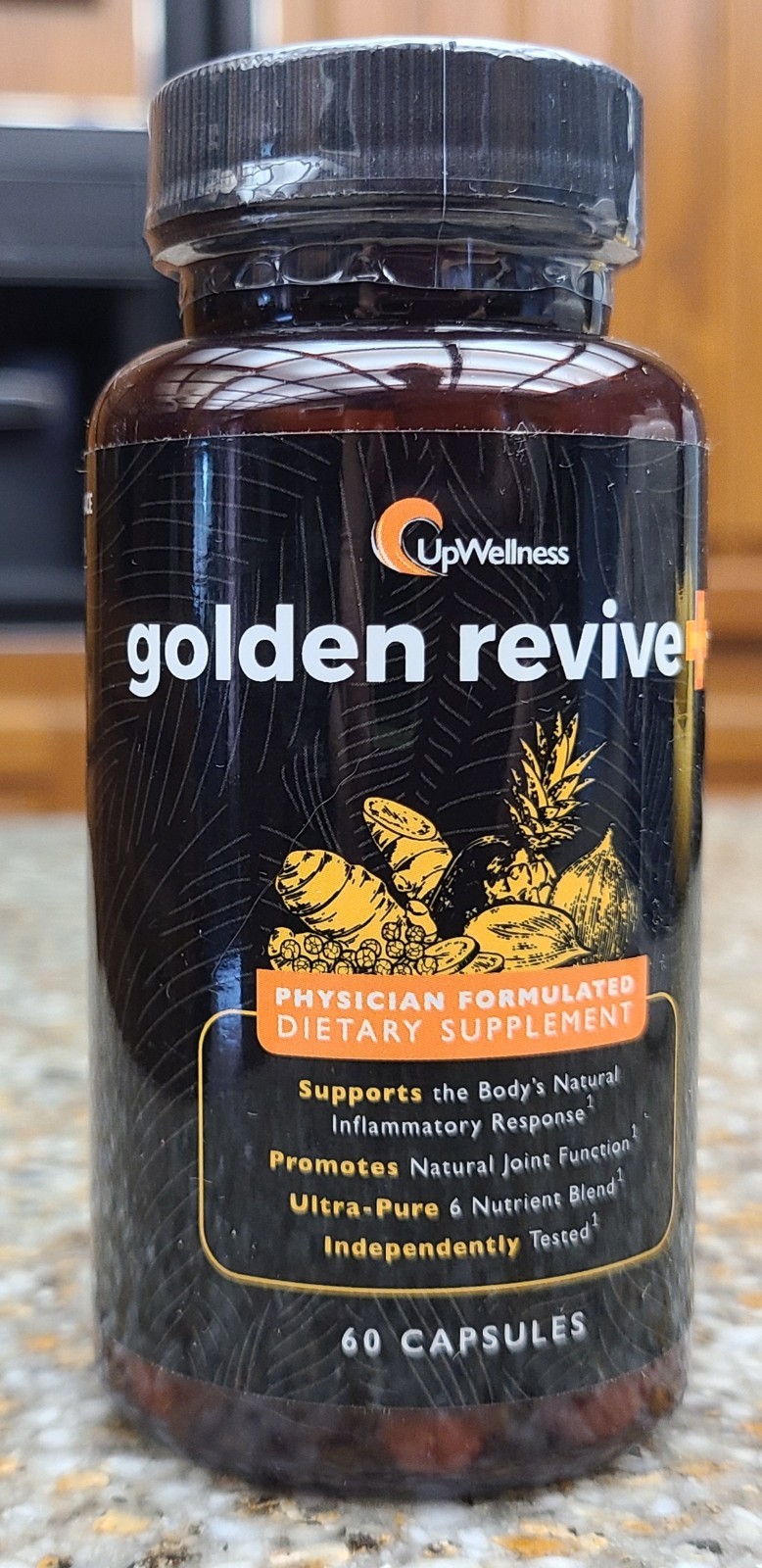UpWellness Golden Revive + Joint Support with Quercetin, 60 Count (Pack of 1)