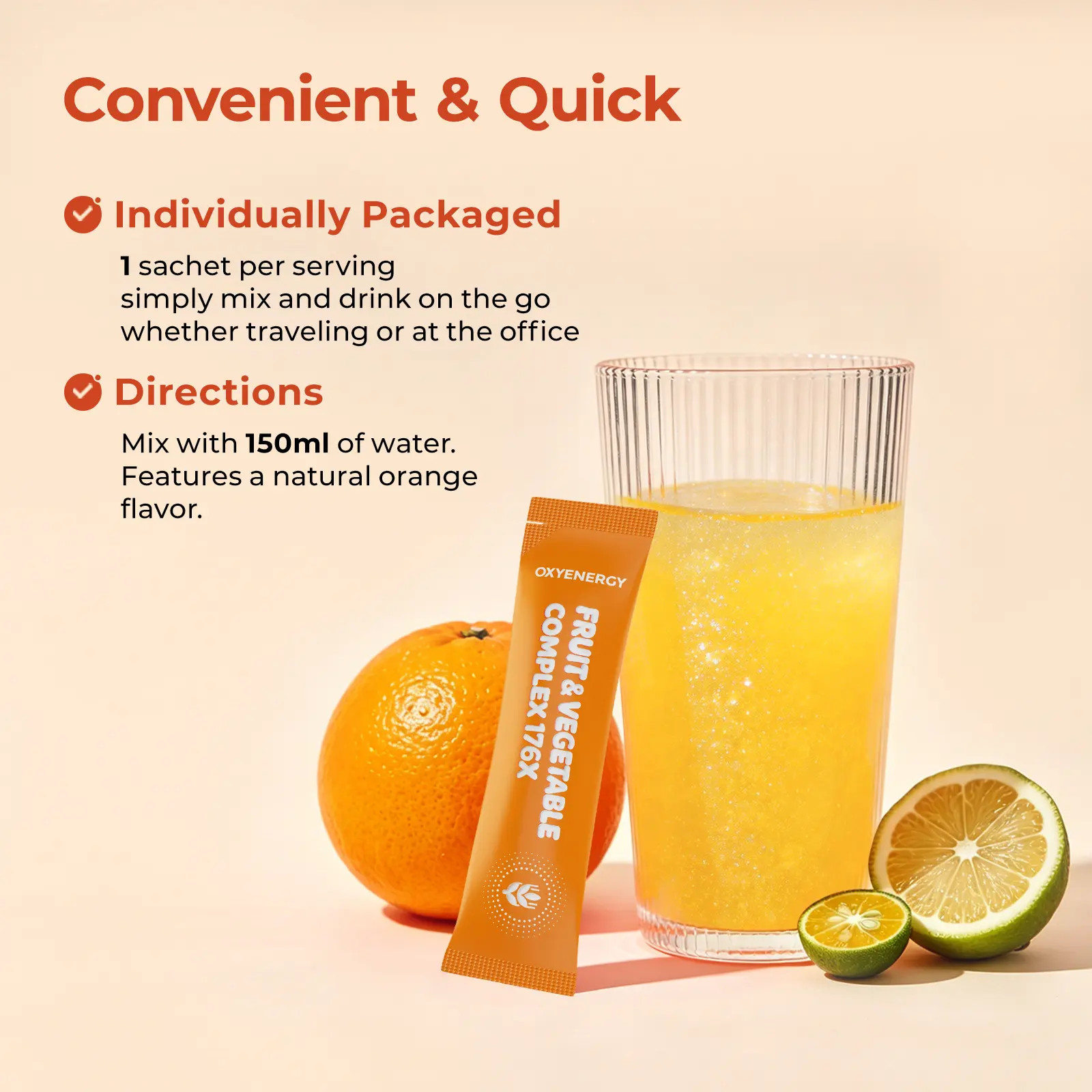 Oxyenergy Fruit & Vegetable Complex 30 Packets for Digestive Health Boost