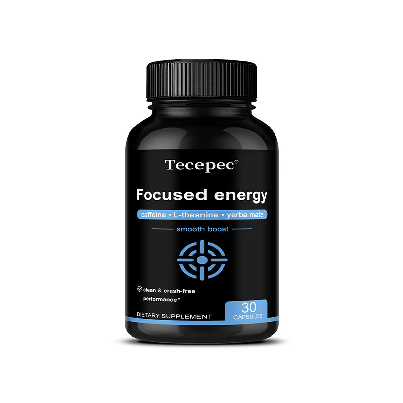 Caffeine with L-Theanine for Energy and Concentration – 30/60/120 Capsules