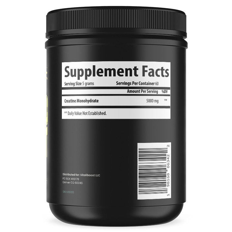 Muscle Boost: Pure Creatine Monohydrate – No Fillers & No Additives, 60 Servings