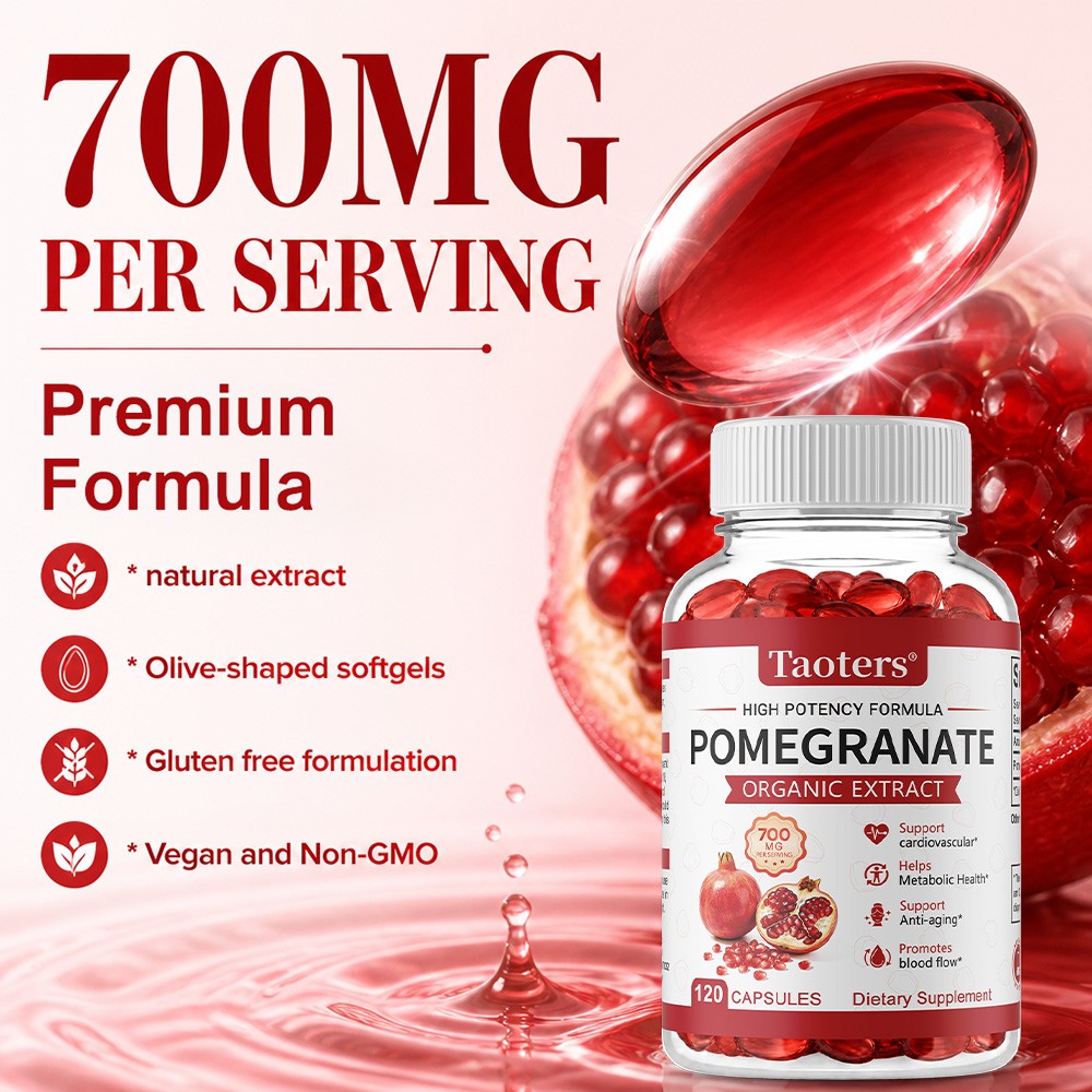 Organic Dietary Supplement, With Pomegranate Fruit Extract 700mg, 30-120 Softgel