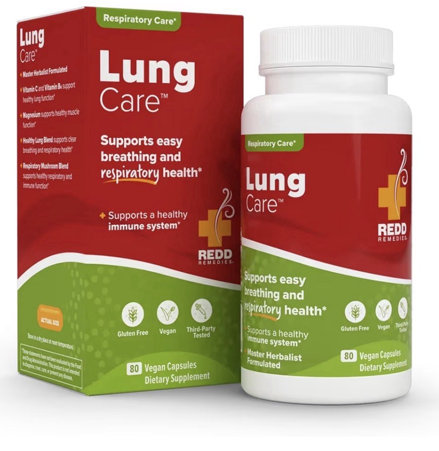 Redd Remedies Lung Care Respiratory Health Support Easy Breathing Immune 80 Caps