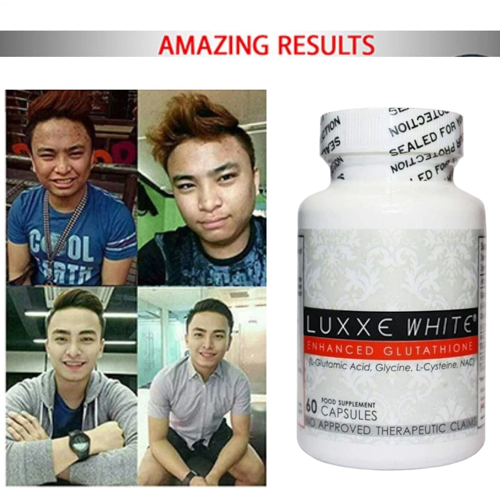 1-3 pack Luxxe White Enhanced Glutathione Glutathione Per 60 Capsules – 06/2028