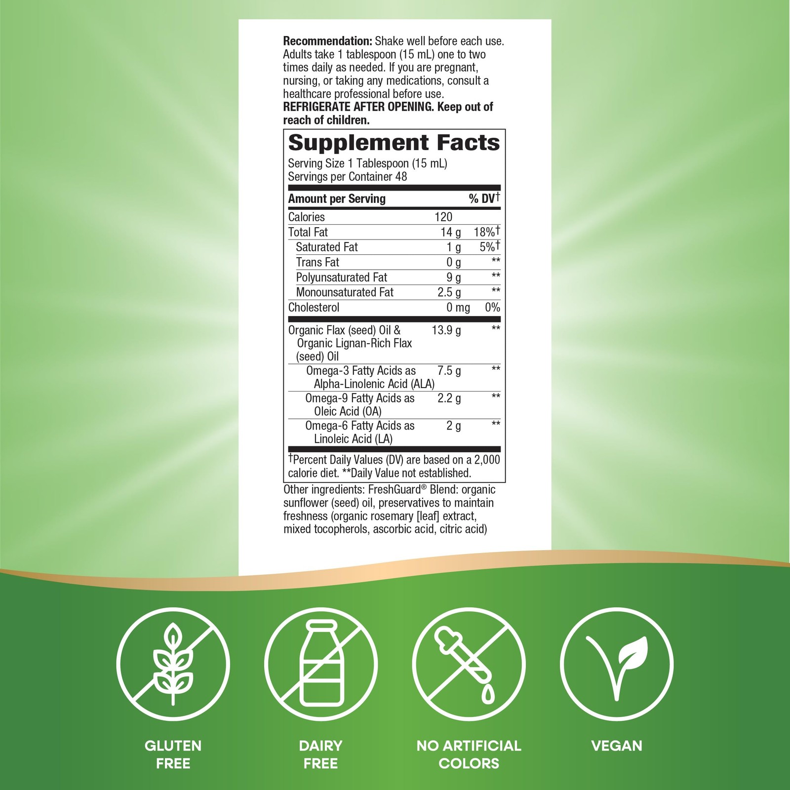 Nature’s Way Organic Flax Oil Super Lignan, 24 Fl Oz (Pack of 1)