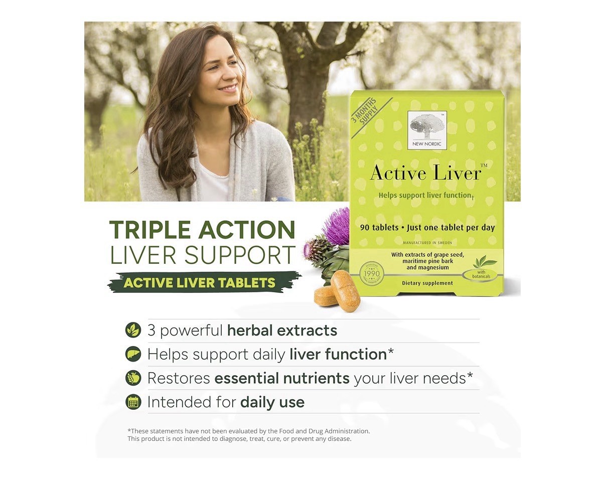 NEW NORDIC Active Liver Support Liver Function Promotes Healthier Liver 30Tablet