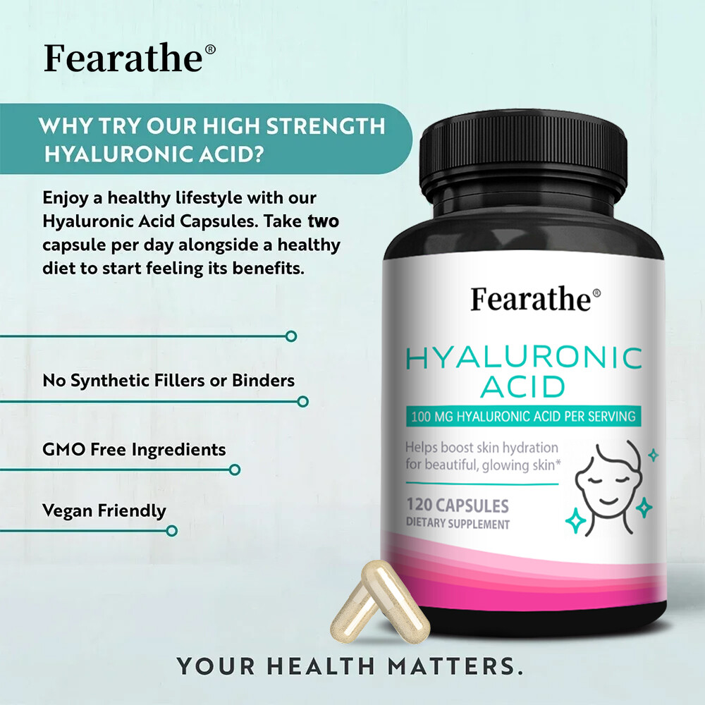 Hyaluronic Acid 100mg Capsules with 5mg of Sodium For Joint and Skin Health