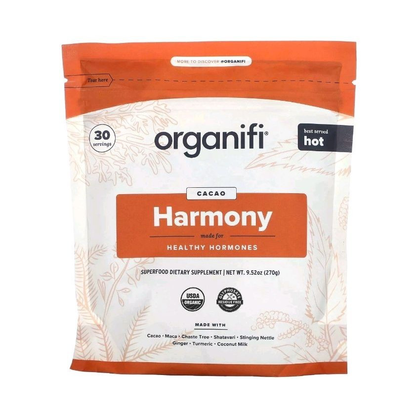 Organifi Harmony Cacao Superfood Powder Supplement Hormone Support 9.52 oz