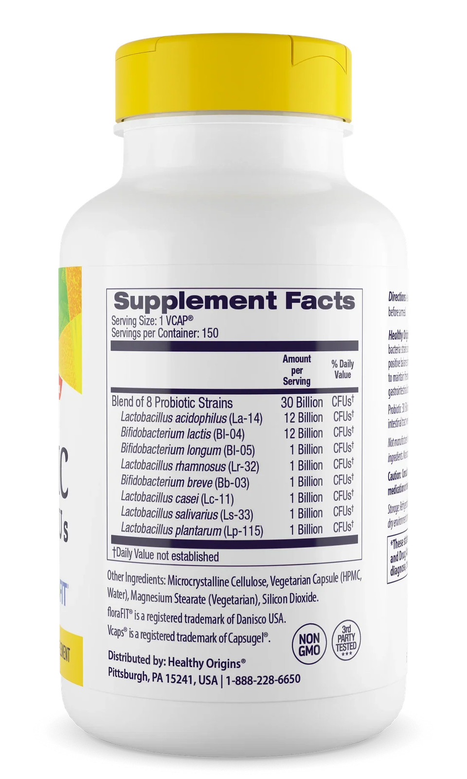 Healthy Origins Probiotic 30 Billion CFUs 8 Strains | 60 VCaps