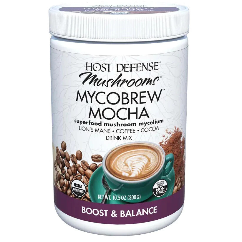 Host Defense MycoBrew Mocha 300 grams – Cocoa, Arabica Coffee, Lion’s Mane