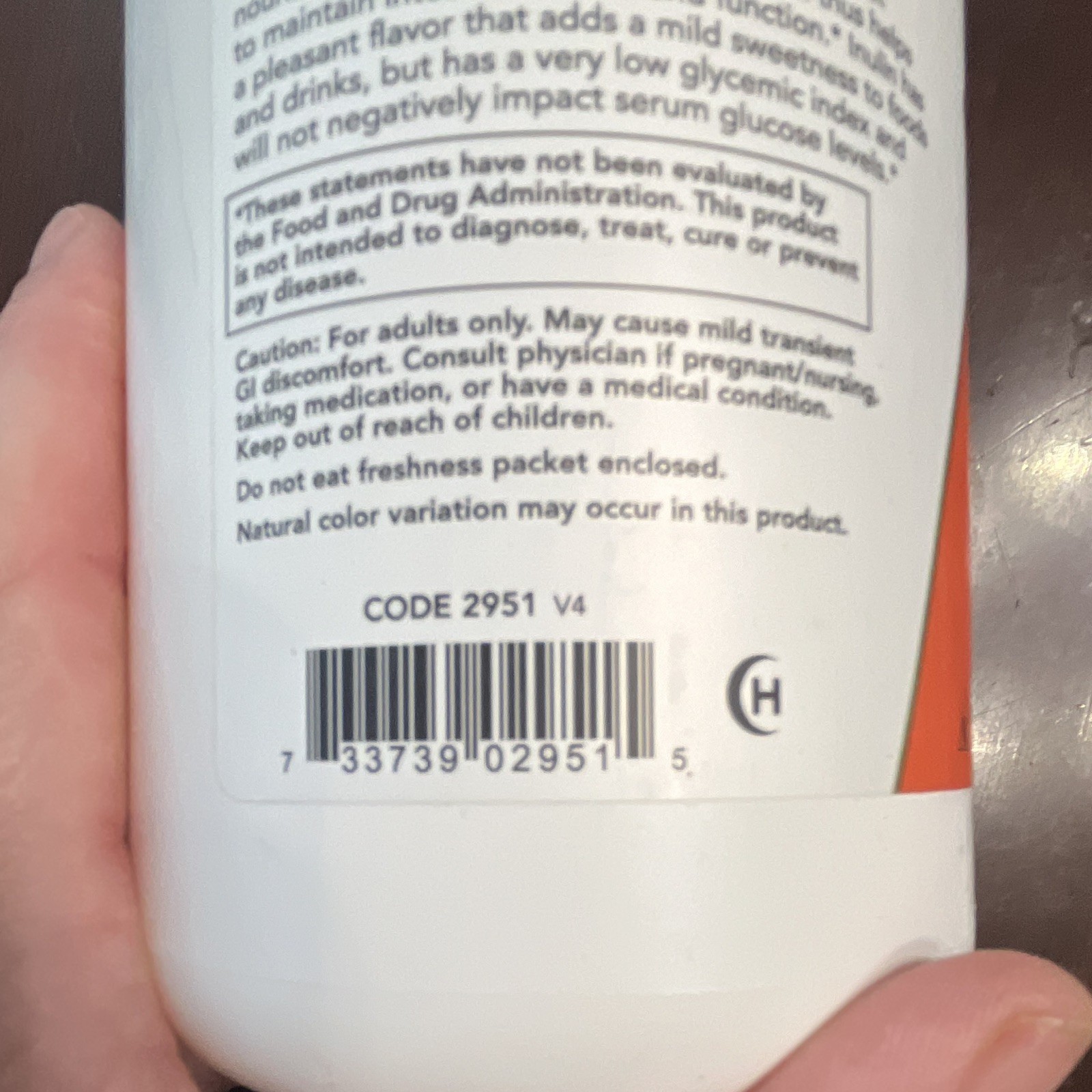 NOW Certified Organic Inulin Prebiotic Powder Digestive Support Unflavored 1 lb
