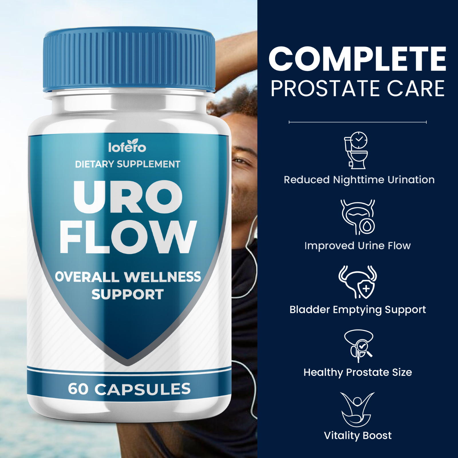 (3 Pack) Uro Flow for Men Prostate Health & Urinary Support Supplement (180 ct)