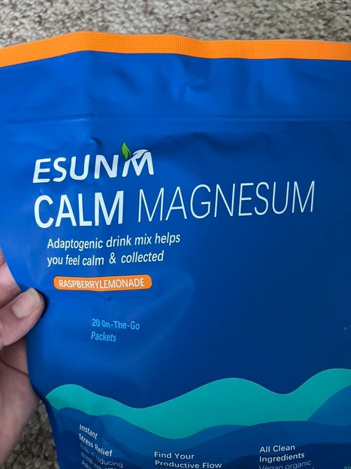 ESUNM Calm Magnesium Raspberry Lemonade Drink Mix Stress Relief 20 Packets