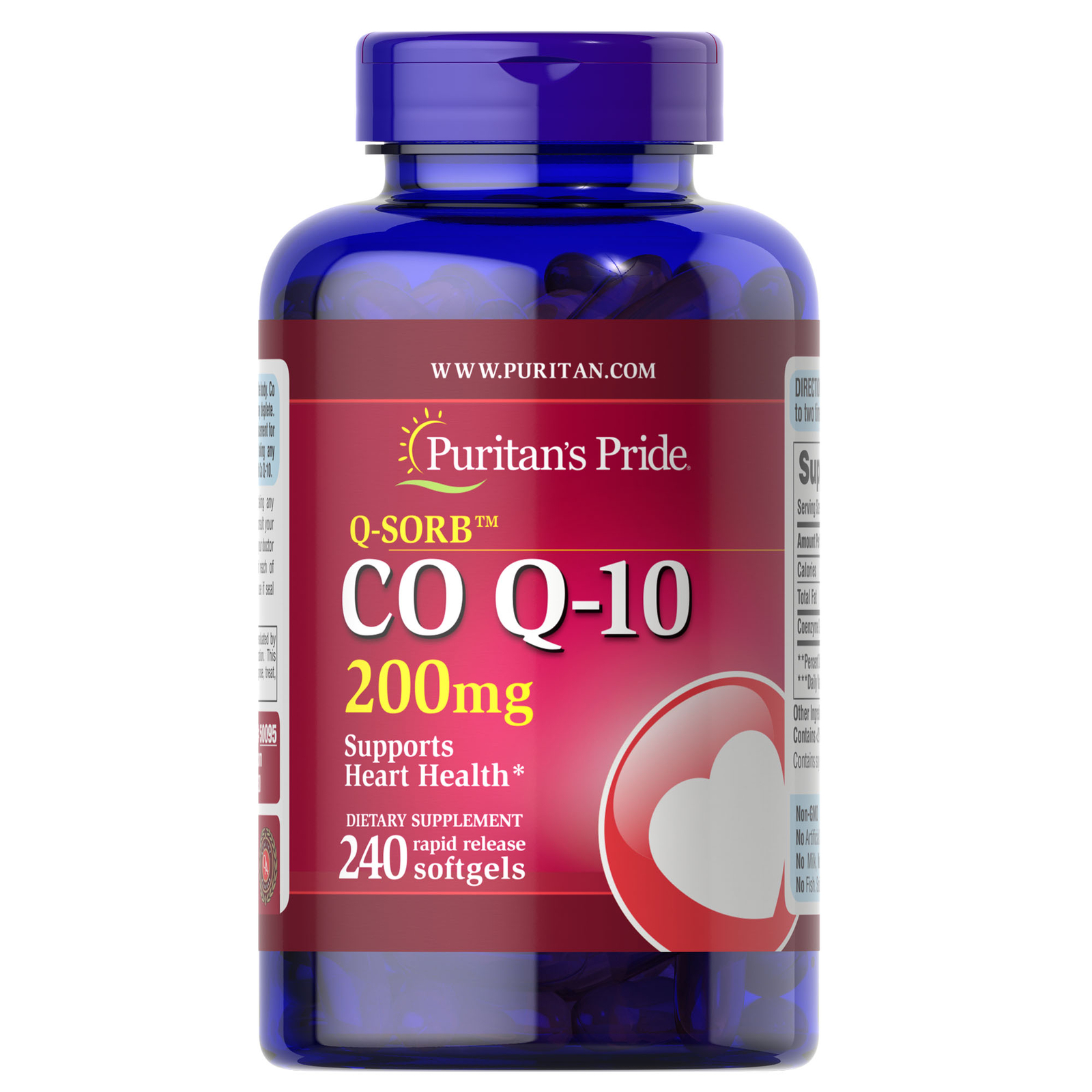 Puritan’s Pride Q-SORB Co Q-10 200 mg – 240 Rapid Release Softgels