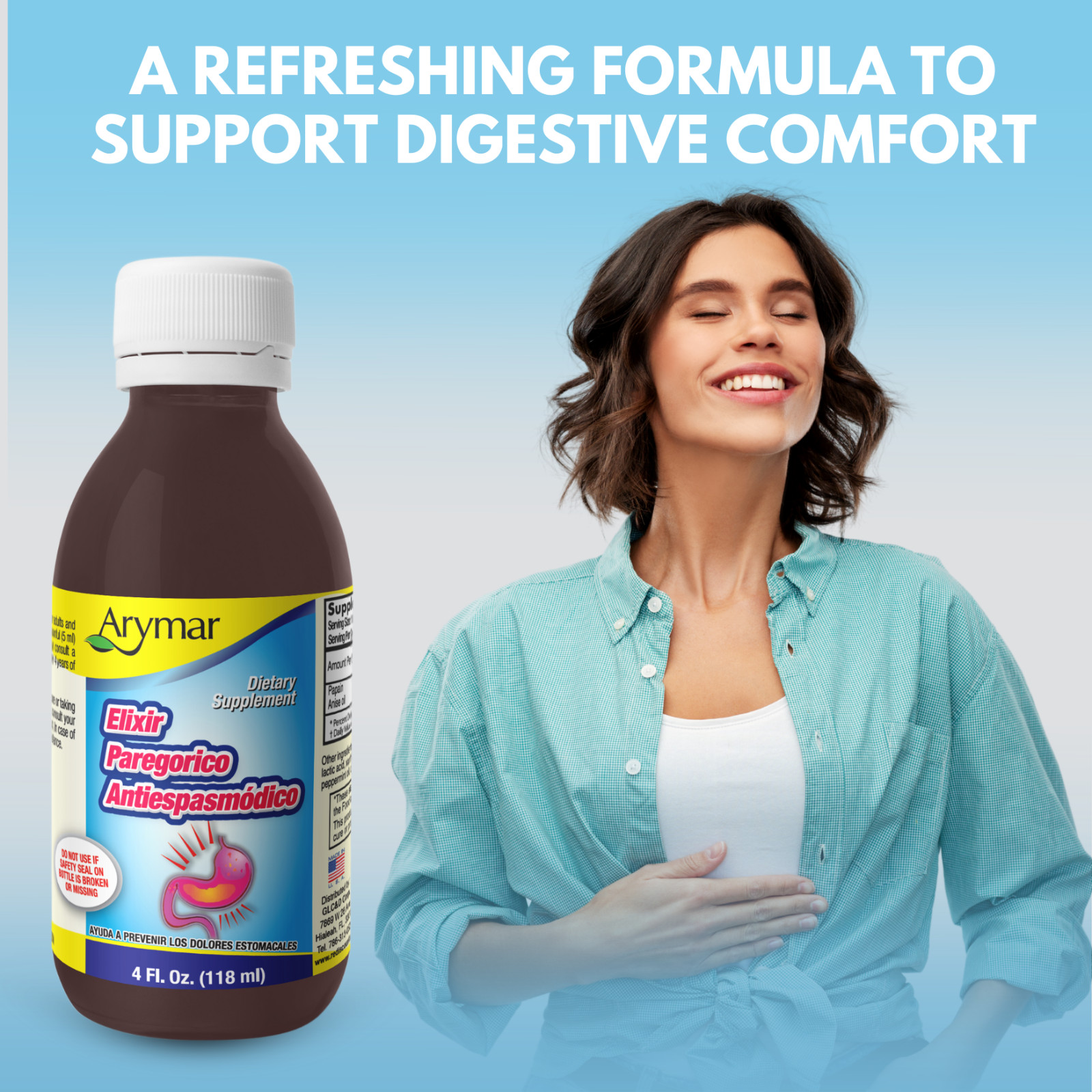Arymar Elixir Paregorico Antiespasmodico, Digestive Support, 4 fl oz (3-Pack)
