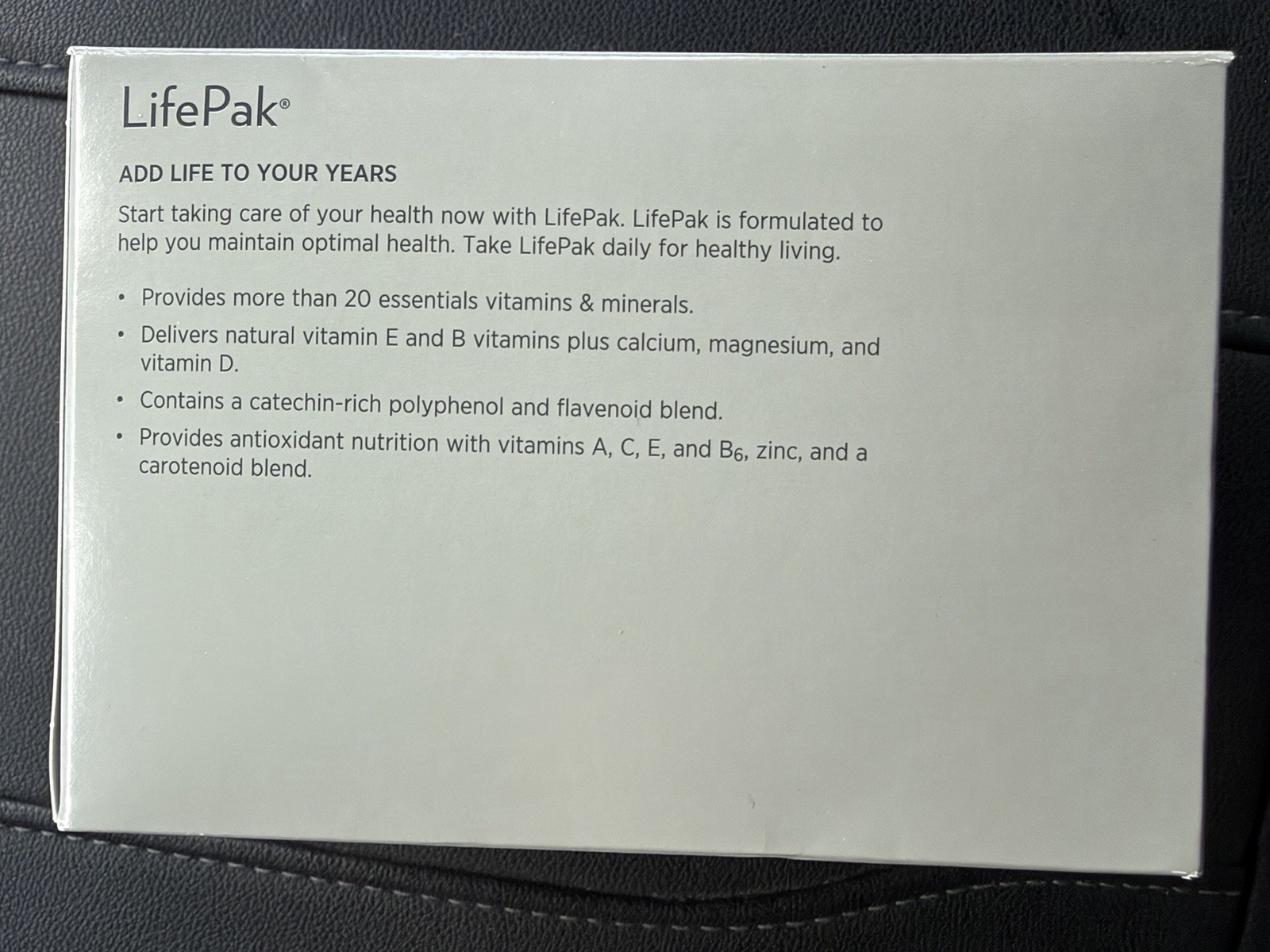Nu Skin NuSkin Pharmanex LifePak Health Supplement – 30 Tablets Exp 03/2028