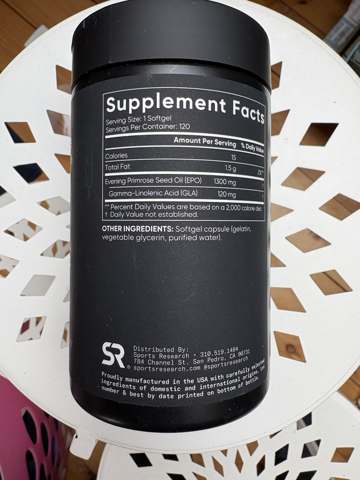 Sports Research Evening Primrose Oil Softgels Non-GMO Gluten-Free 120ct