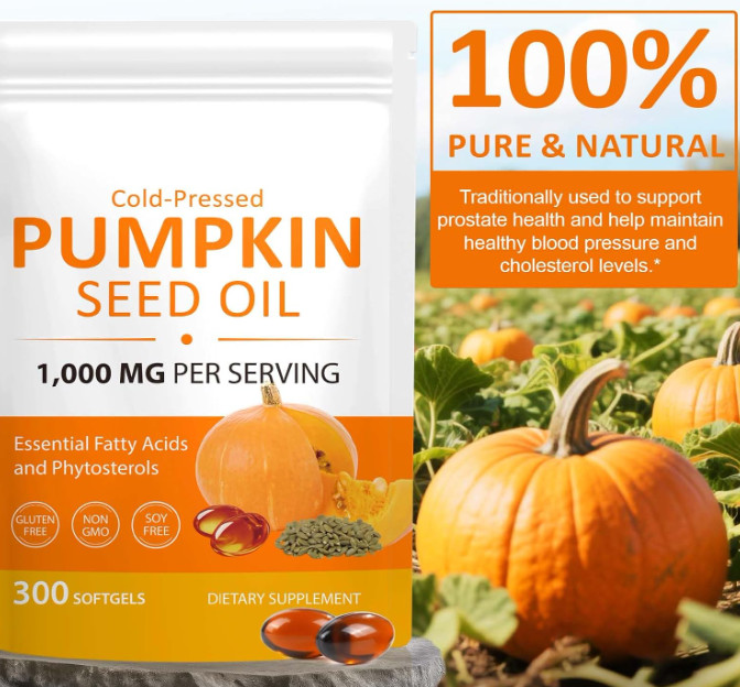 Pumpkin Seed Oil Saw Palmetto 1000mg Softgels Natural Prostate Support Free ship