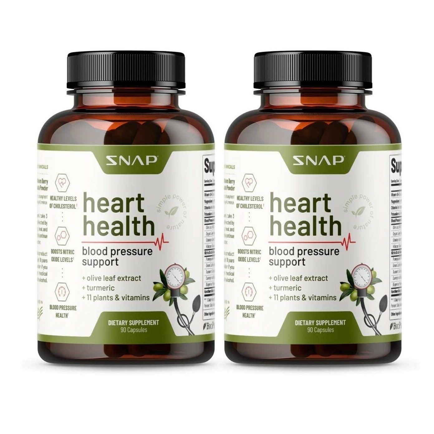 Heart Health Blood Pressure Support Supplement Olive Leaf Extract Capsule 2-Pack