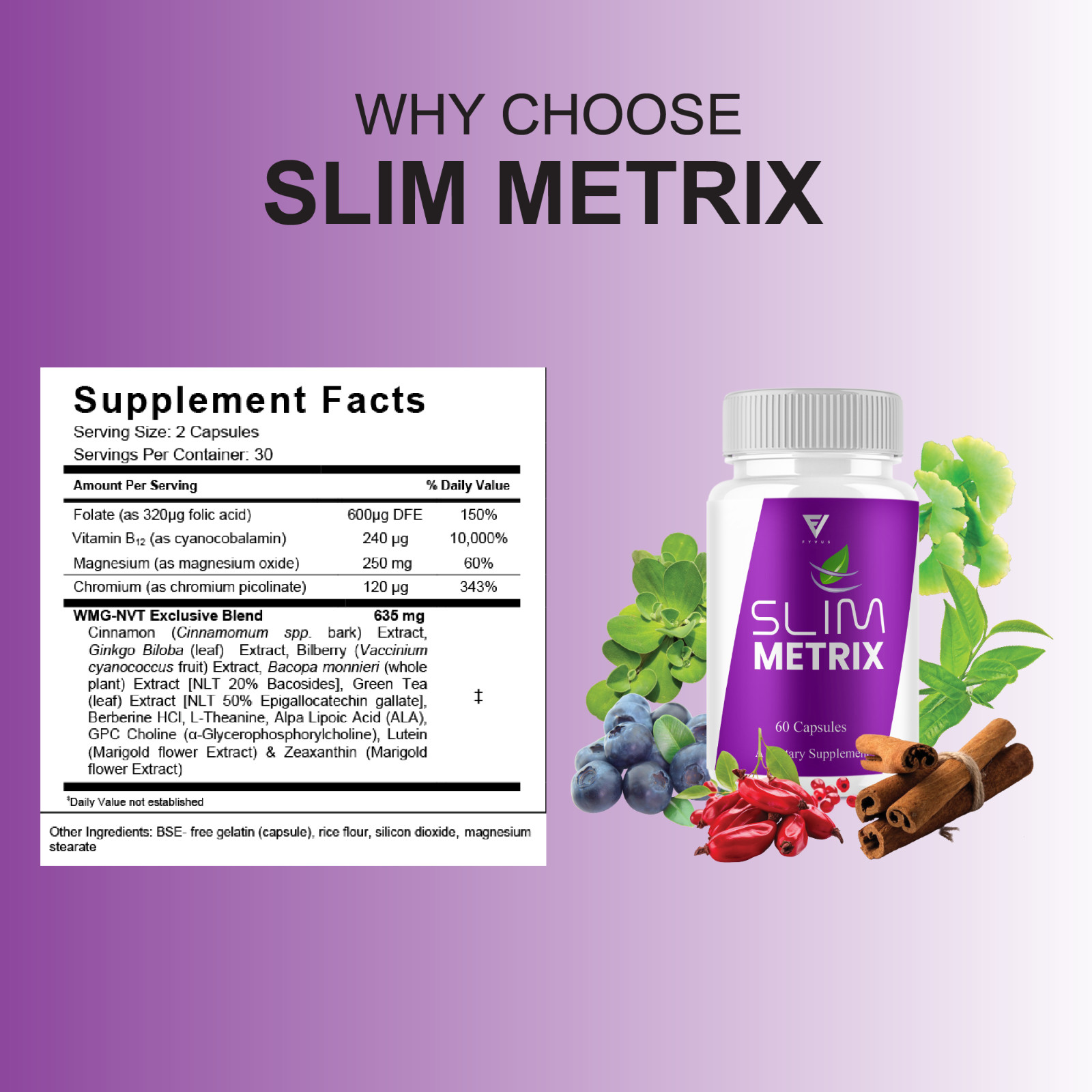 (3 Pack) Slim Metrix Weight Supplement, Slim Metrix Support (180 Capsules)