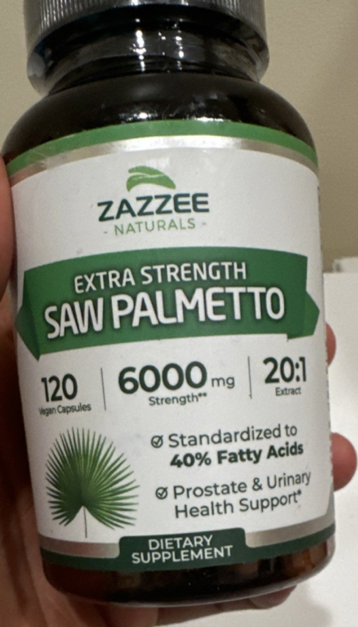 Zazzee Naturals Saw Palmetto 6000mg 120 Vegan Capsules Non GMO Prostate Health