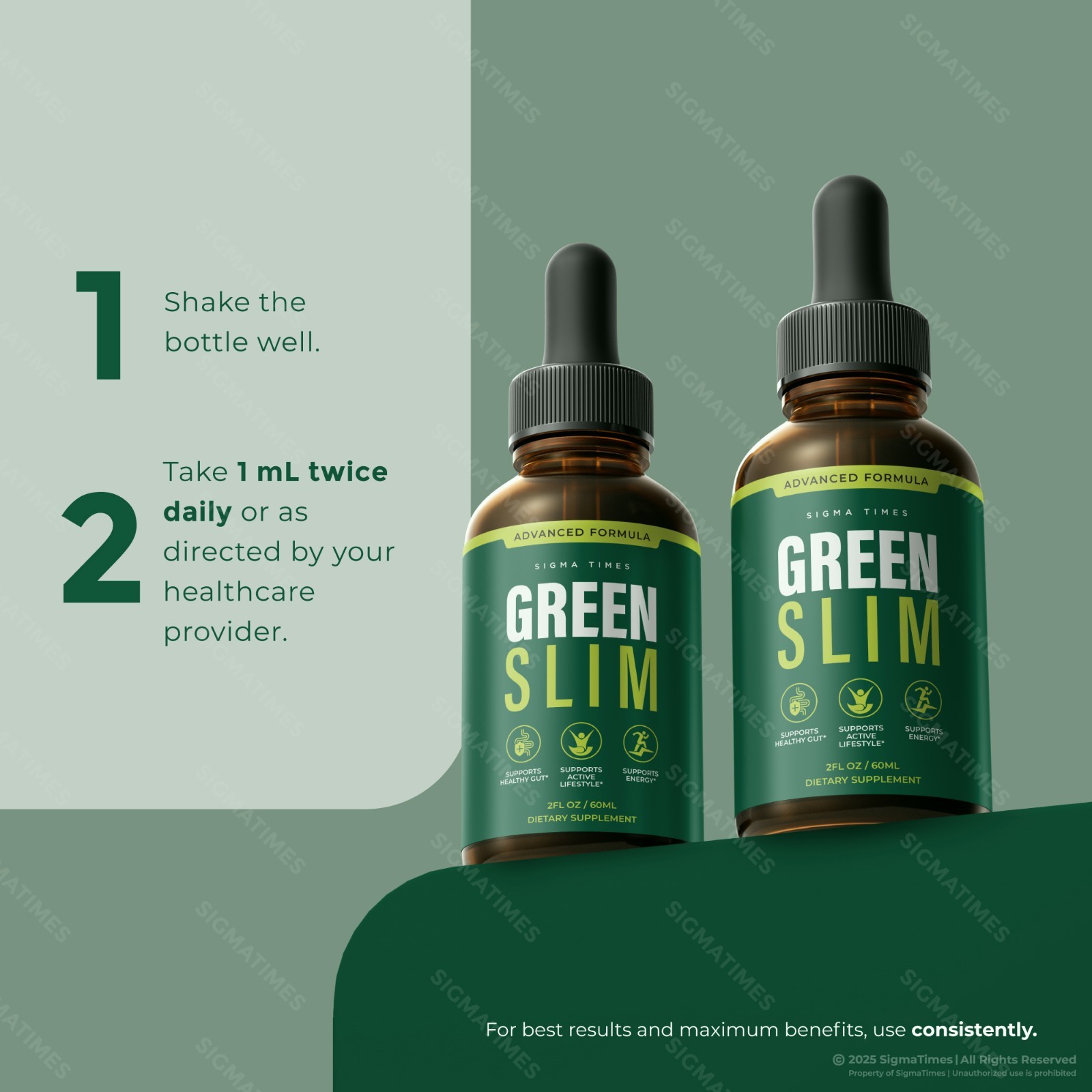 Green Slim Drops, GreenSlim Liquid Supplement for Weight Loss & Energy (30 serv)