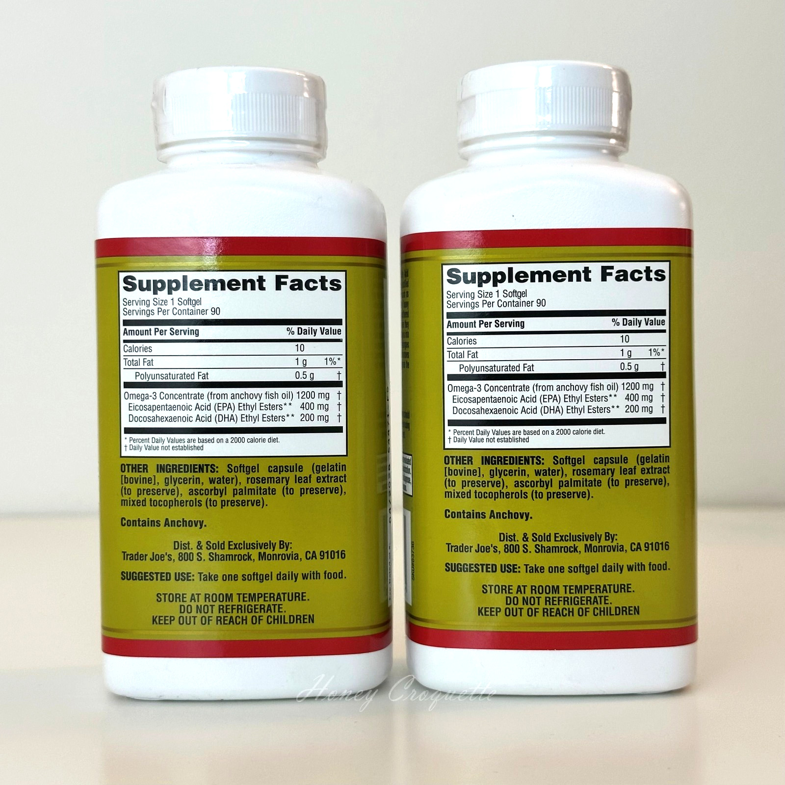 2 Pack Trader Joe’s Omega-3 Fatty Acids Dietary Supplement 90 Gels Each