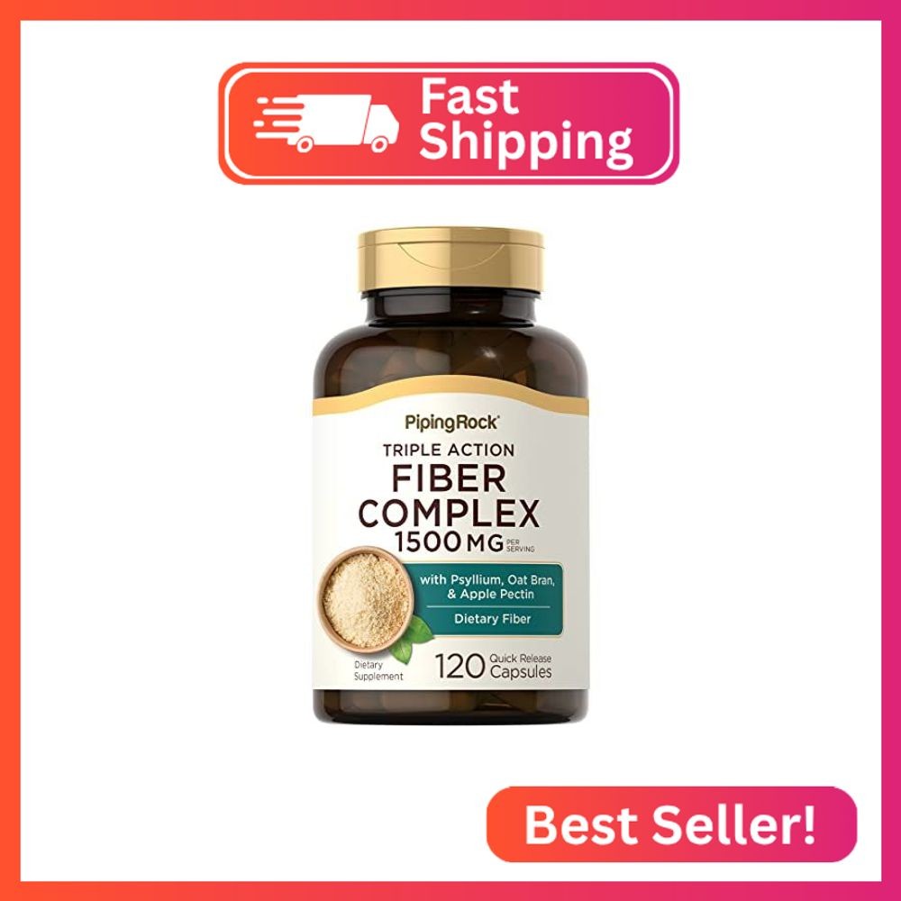 Piping Rock Fiber Complex Supplement | 1500mg | 120 Capsules | Triple Action Pil