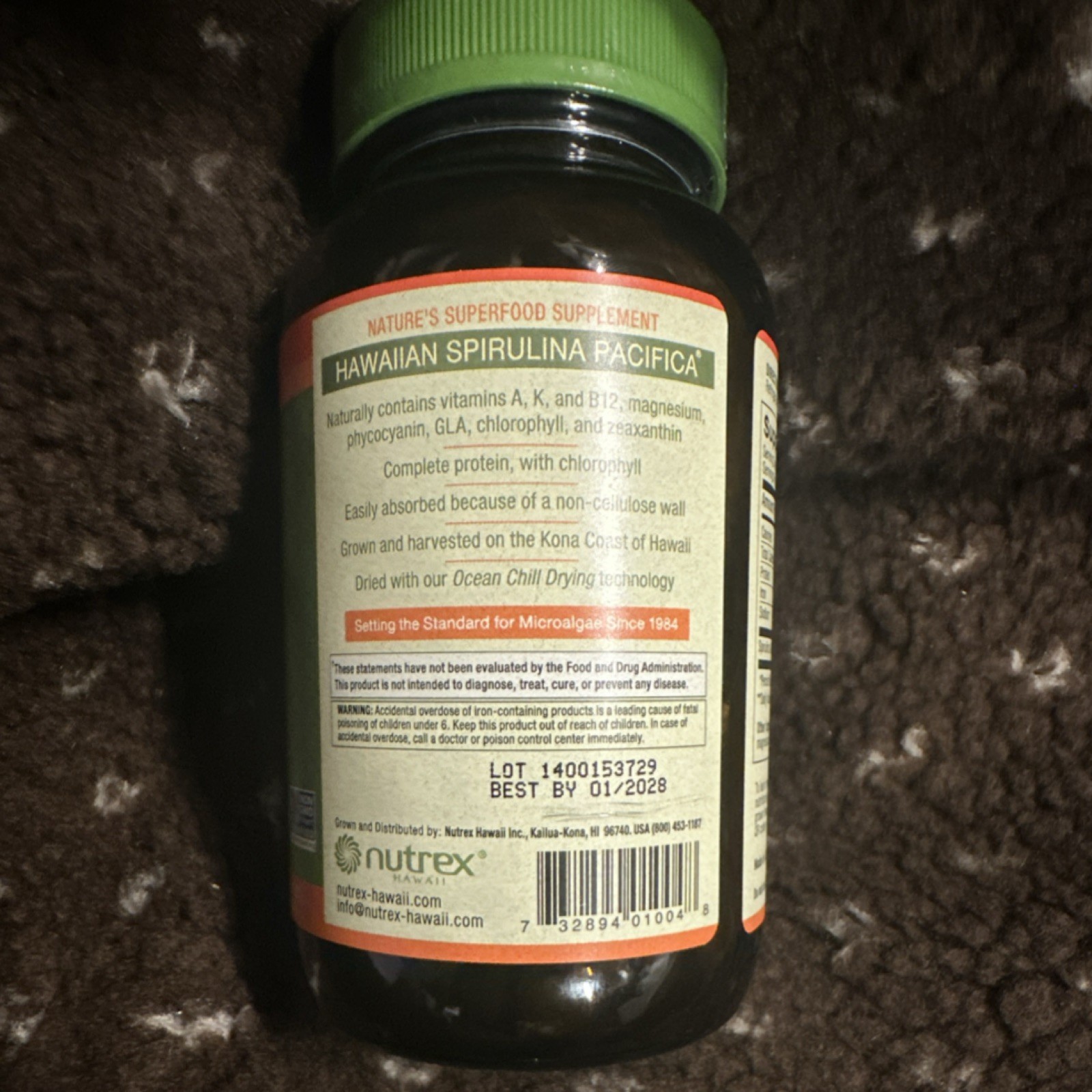 Nutrex Spirulina 500mg 400 Tablets Immunity Cardiovascular Support