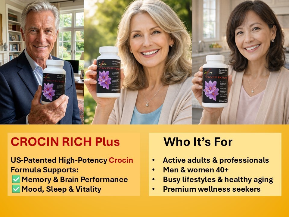 CROCIN RICH plus – for memory, mood, and brain health – 60ct/bottle for 2 months