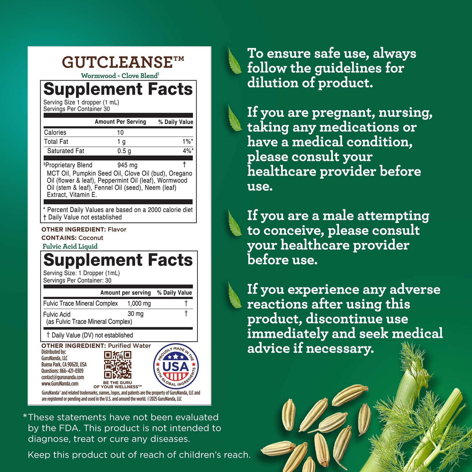 GuruNanda Gutcleanse 2-Step Kit – Dietary Supplement to 2 Fl Oz (Pack of 1)