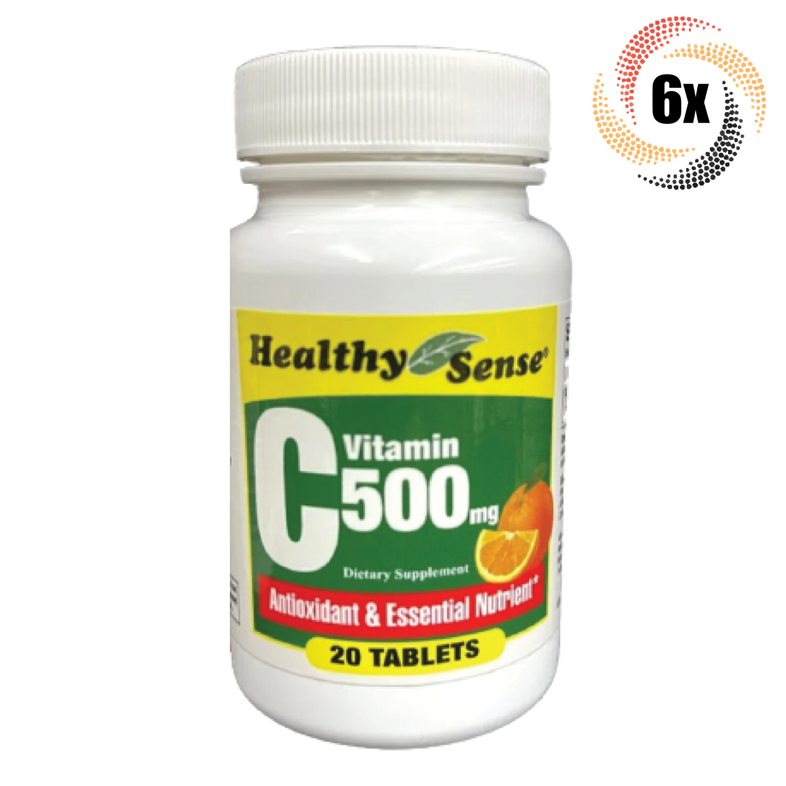 6x Bottles Healthy Sense Vitamin C 500MG Dietary Tablets | 20 Per Bottle