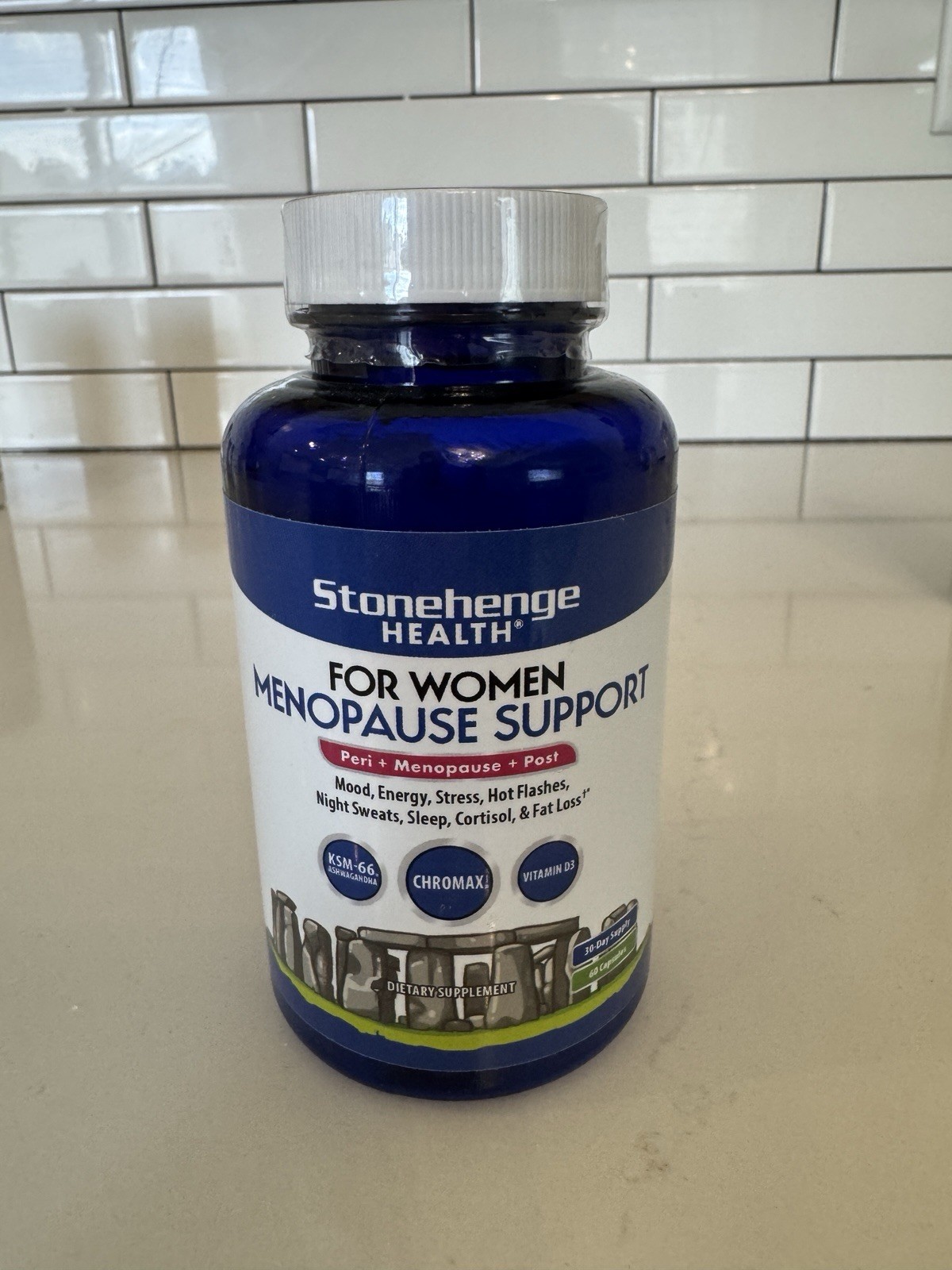 Stonehenge Health Menopause Support Vitamin D3 Chromax KSM-66 60 Capsules