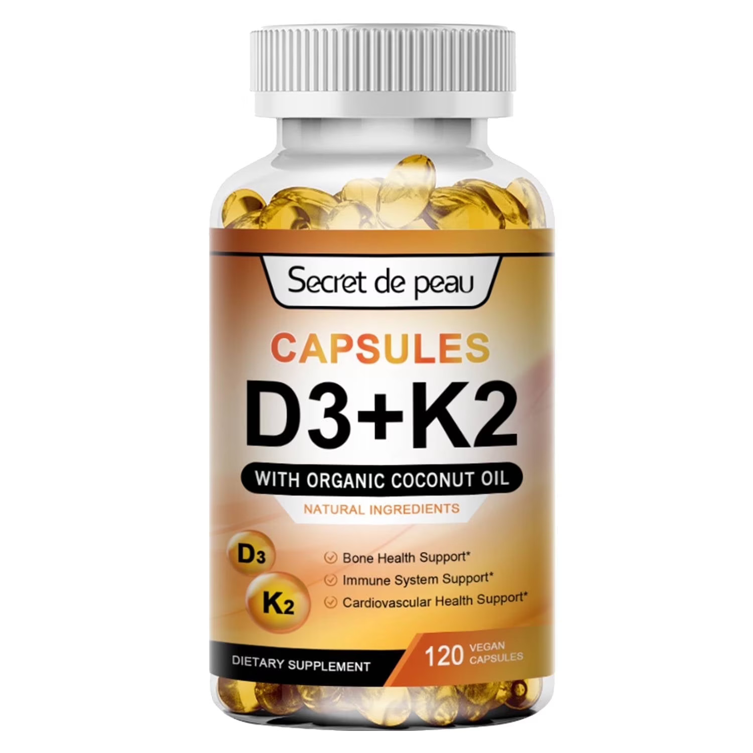 Secret De Peau Vitamin D3 + K2 5000 IU Capsules