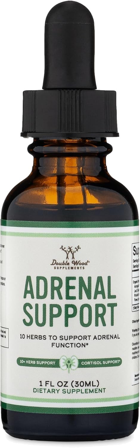 Adrenal Support Supplements (Liquid Drops) – 10 Organic Adaptogens for…