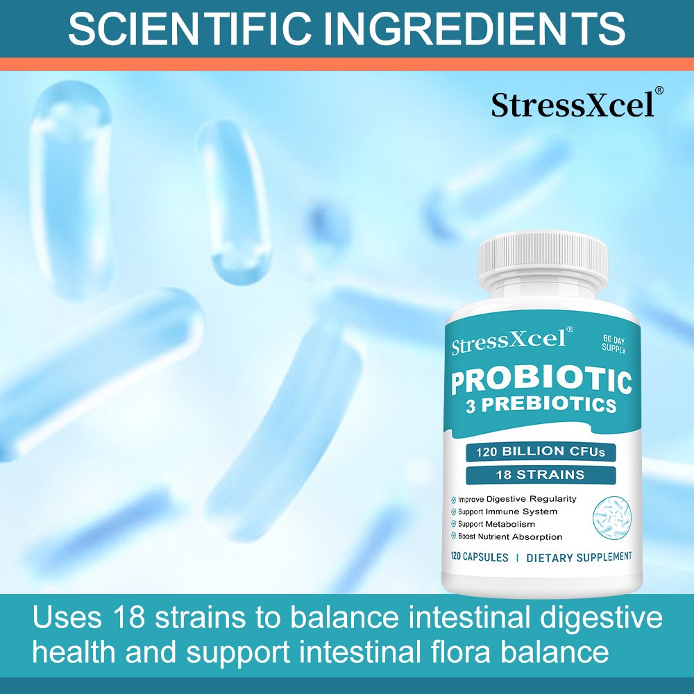 Probiotics 120 Billion CFUs 18 Strains 3 Prebiotics Digestive Enzymes For Unisex