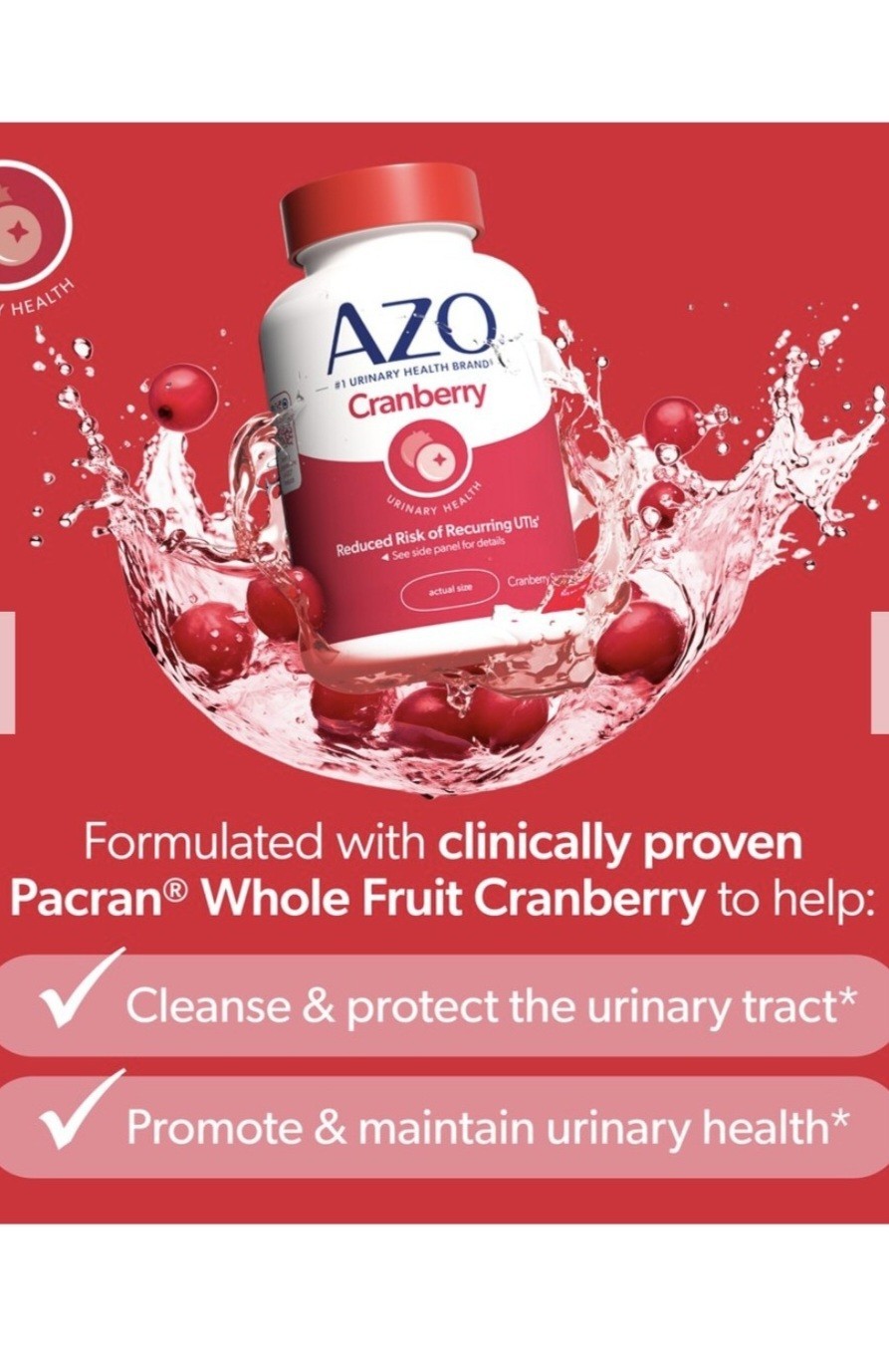 AZO Cranberry Urinary Tract Health Softgels 100ct Women 120mg Non-GMO