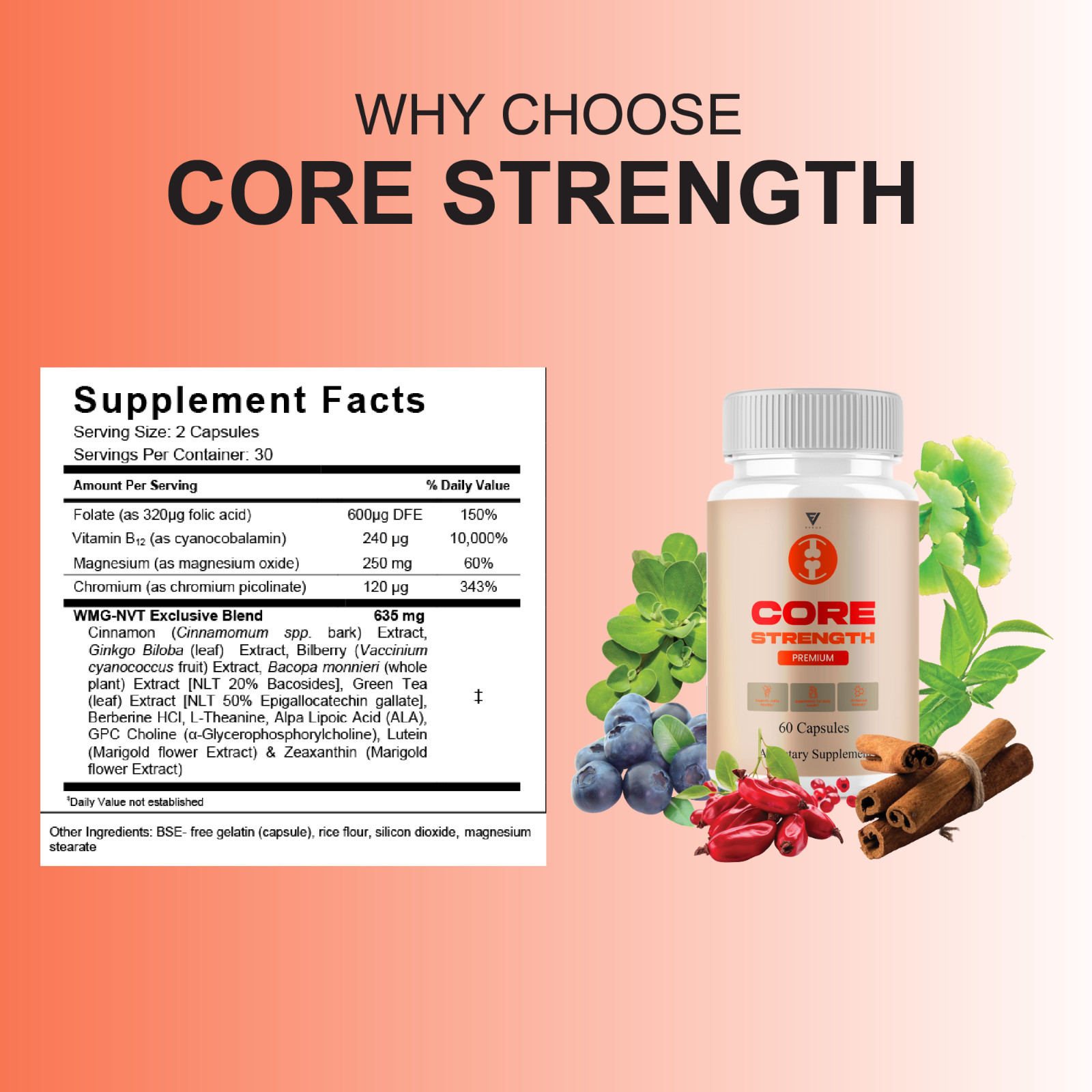 Core Strength Supplement, Core Strength Joint Capsules (60 Capsules)