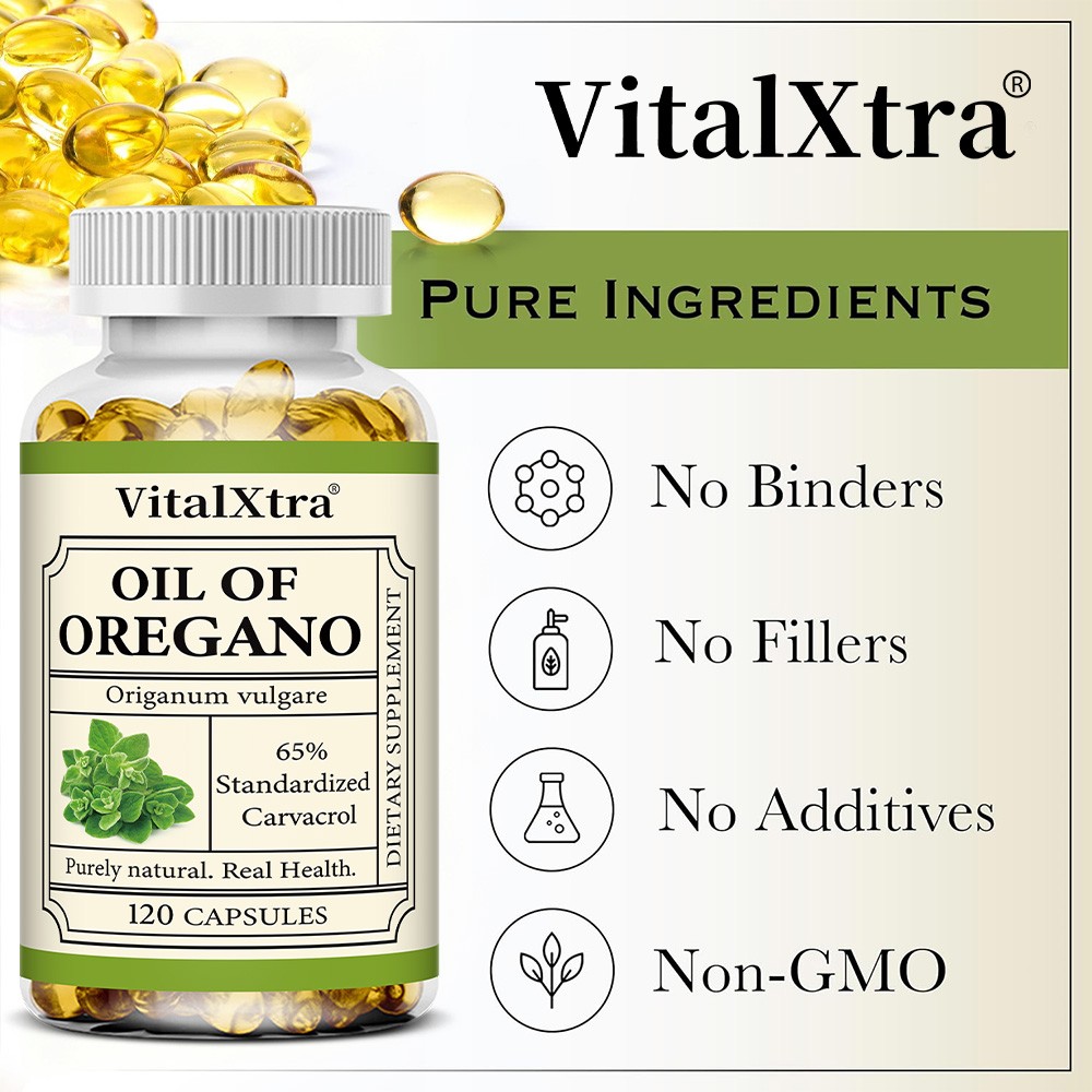 65rvacrol Oregano Oil 30~120CTSupport Intestinal Flora,Heart&Overall Wellness
