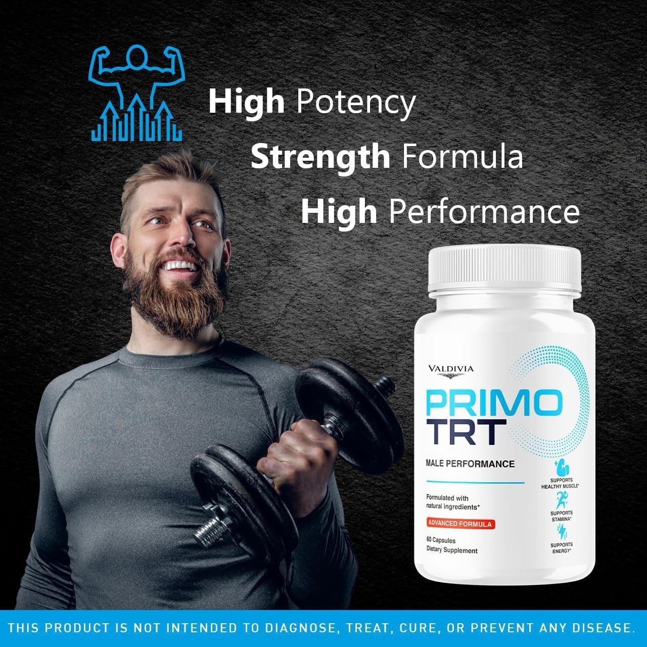 Valdivia PrimoT Pro 60 Capsules Men’s Health Supplement Made in USA Male Support