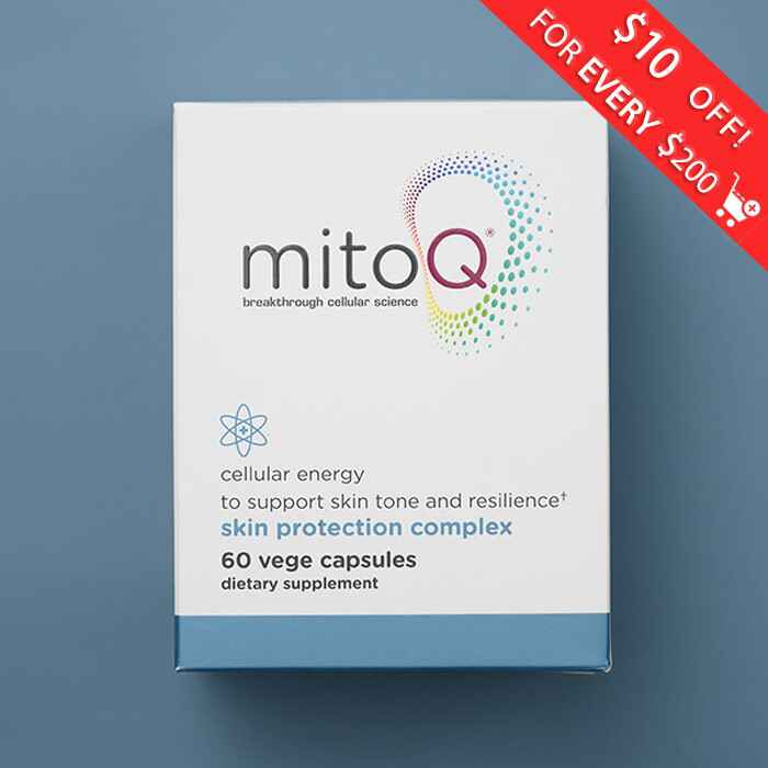 MitoQ Skin Complex Derma+Protect 60 Caps Free Shipping from NZ