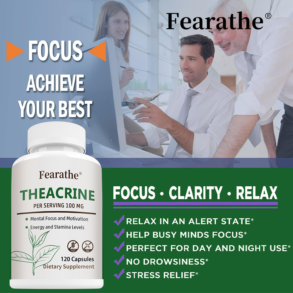 FEARATHE Theacrine 100mg Capsules – Supports Cognitive,Memory And Brain Health