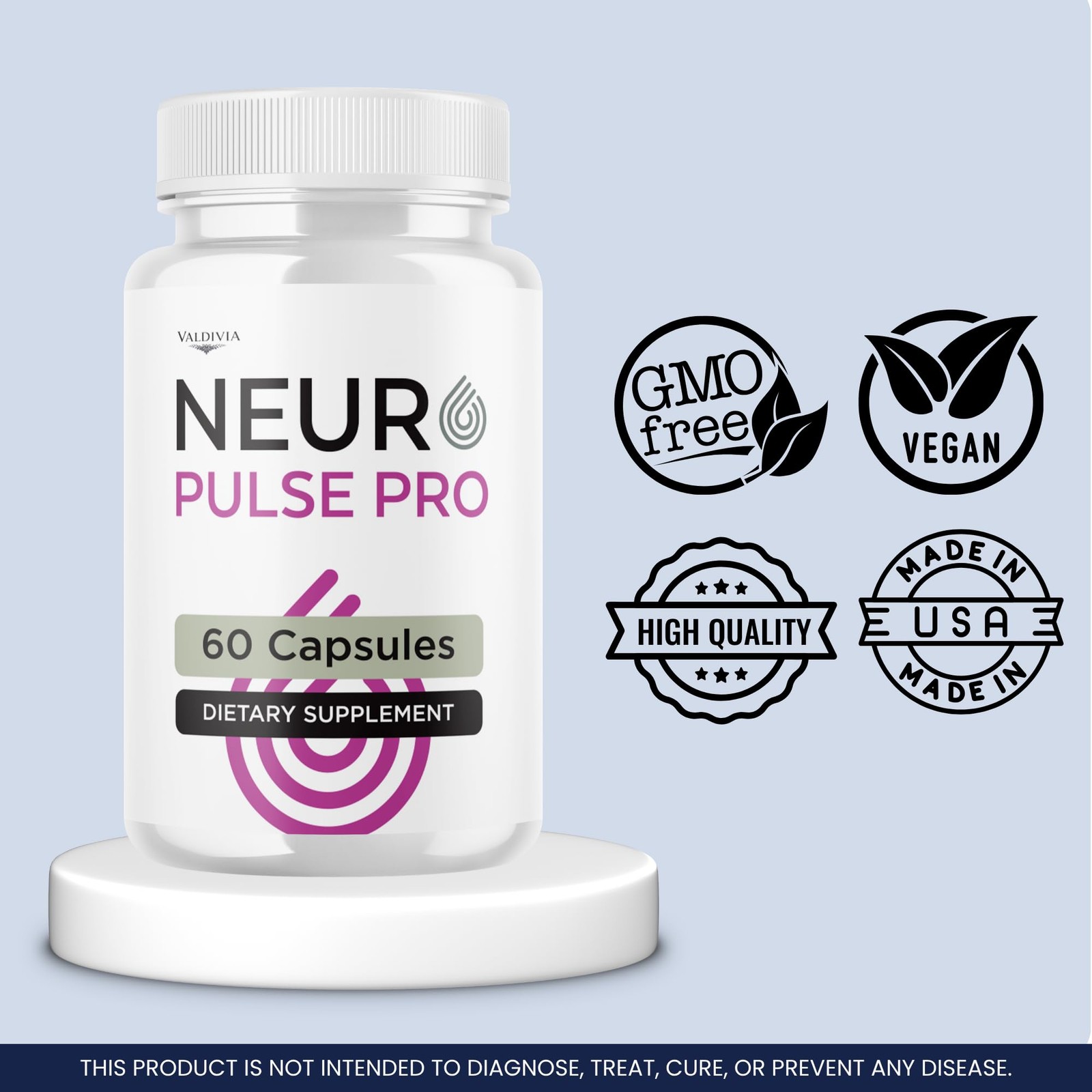 Valdivia NeuroPulse Pro 300 Capsules 5 Pack Daily Wellness Supplement Made