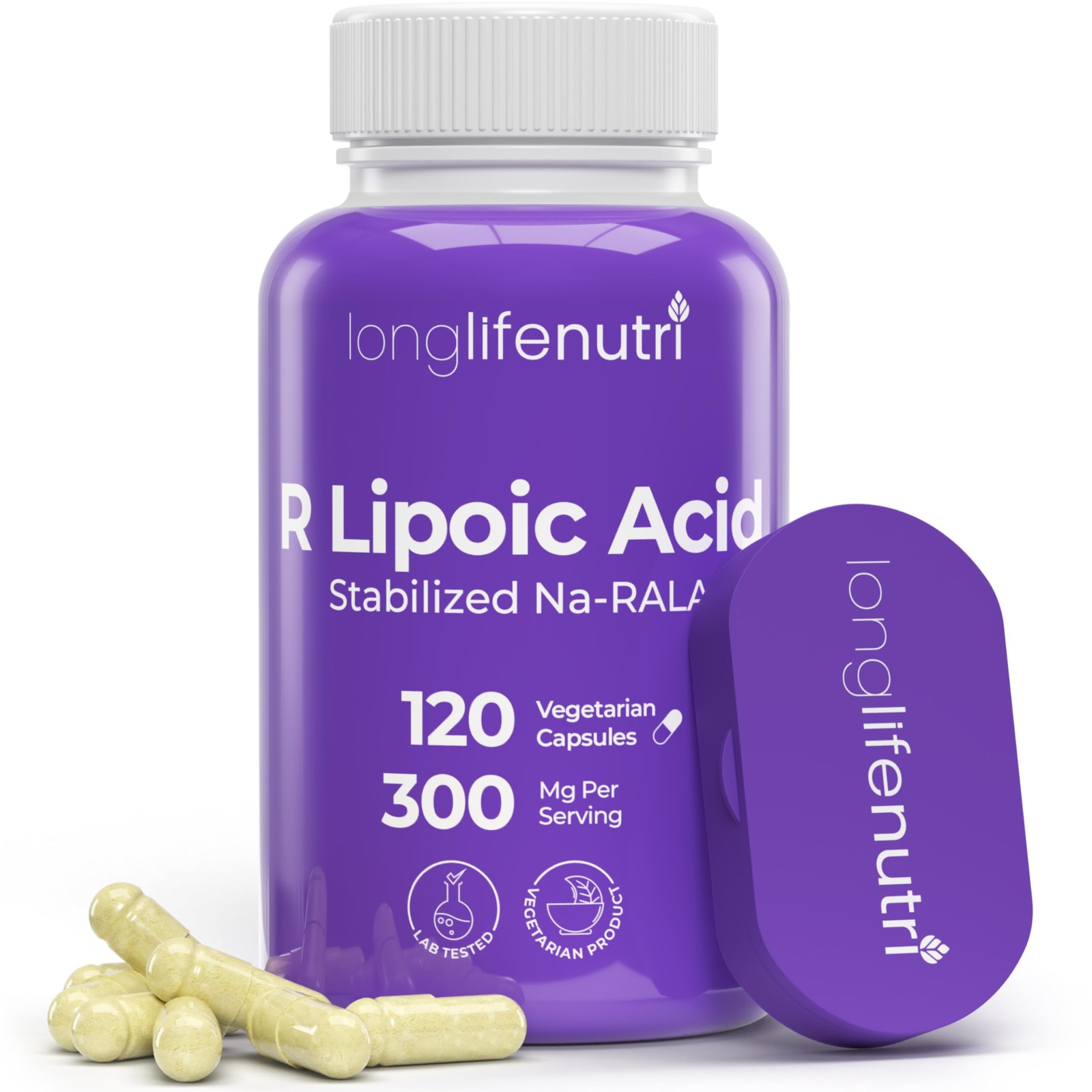 LongLifeNutri Stabilized R-Alpha Lipoic Acid 300mg – High Potency Na-RALA…