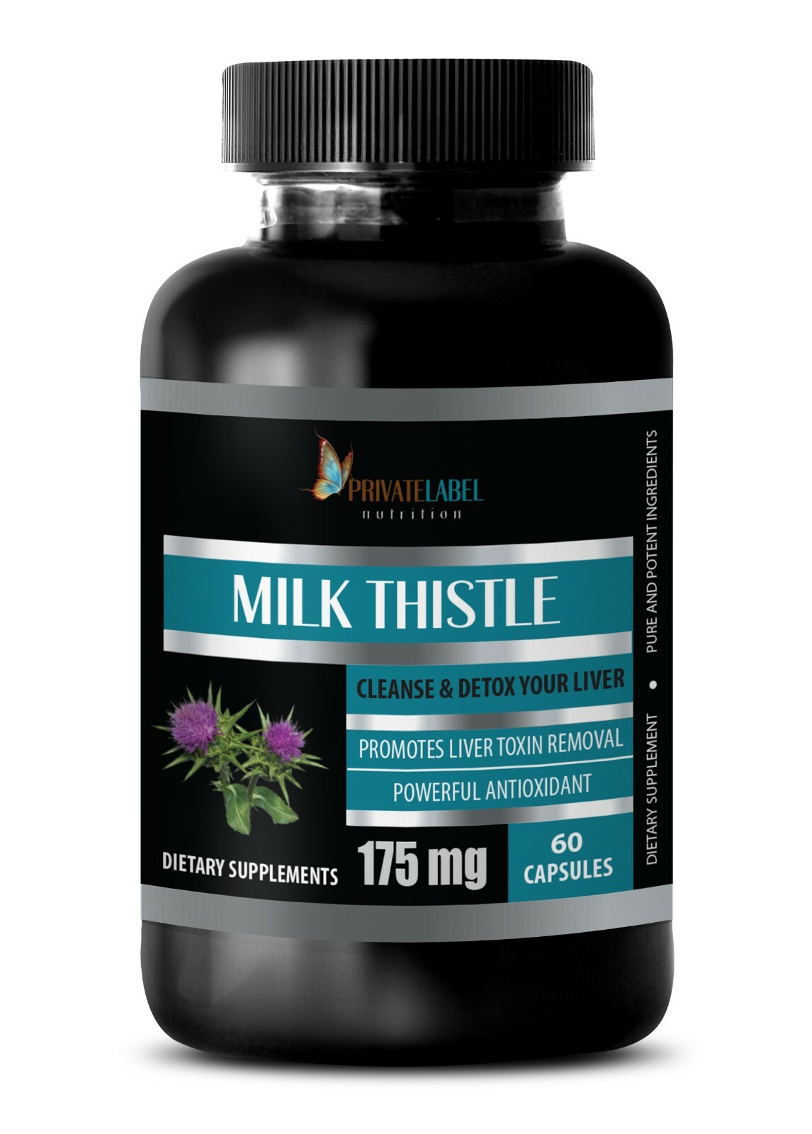 anti-aging blend – MILK THISTLE 175mg – liver detox & cleanse – 1 Bottle