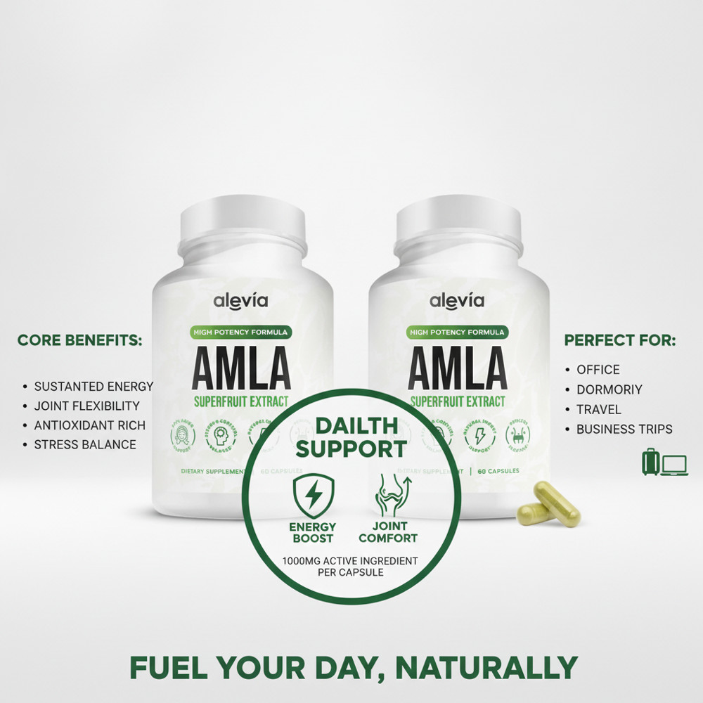 2 Pack Organic Amla Capsules 1000mg Antioxidant Supplement for Men Women
