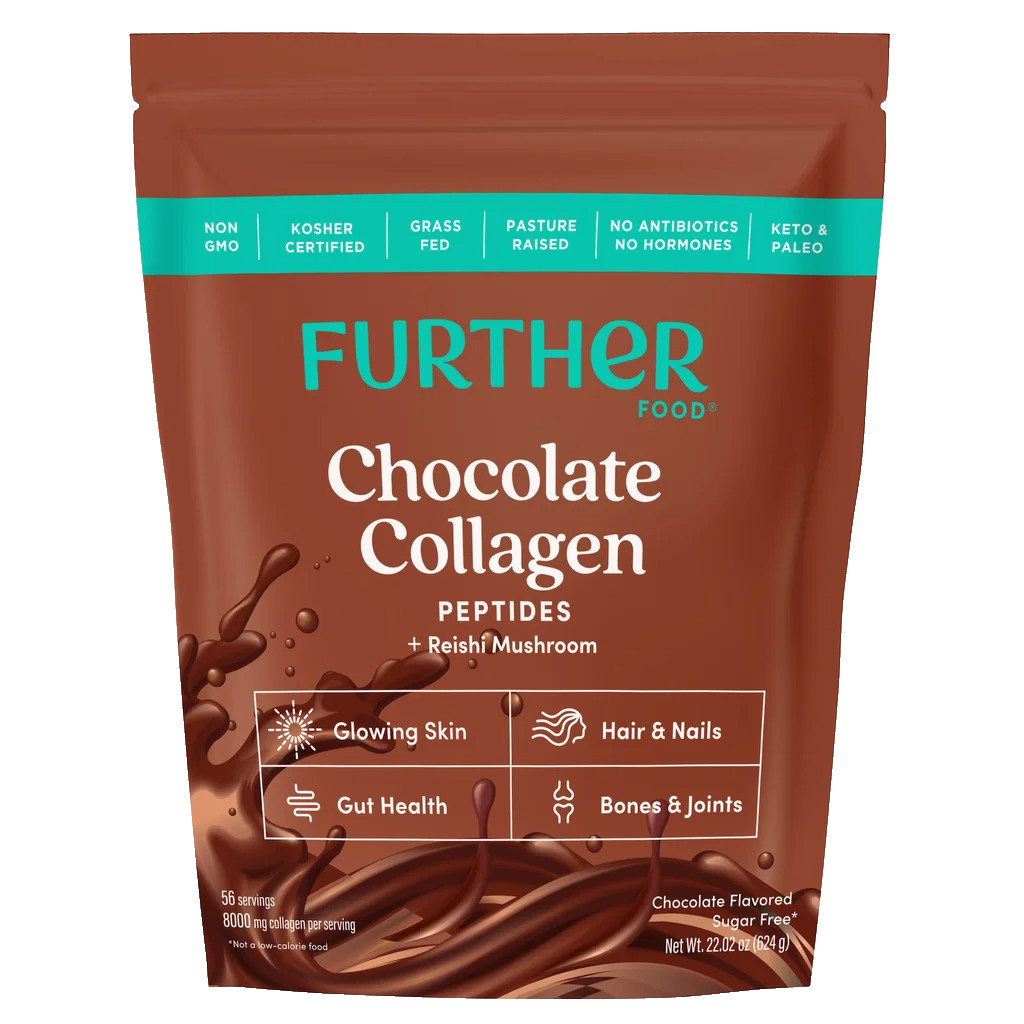 Further Food Collagen Peptides Powder Plus Mushroom Chocolate 56 Serving Exp8/27